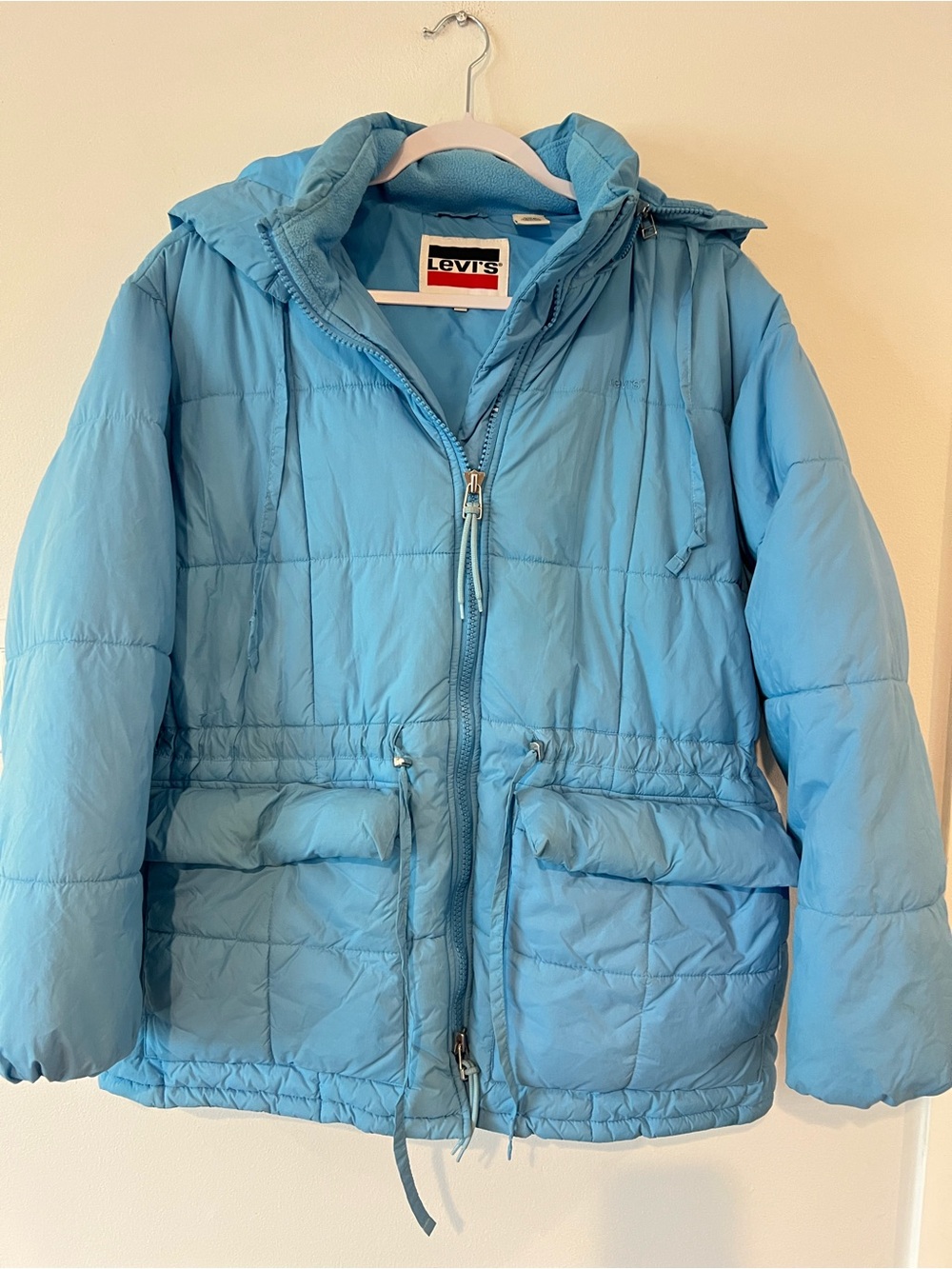 Levi's Roland  Blue Hooded Puffer Jacket Women’s Small S Water Repellent Coat